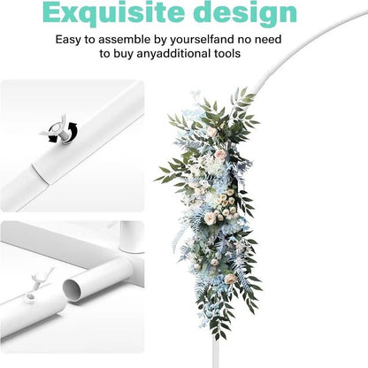 White Wedding Arch Stand - 6FT to 7.2FT Balloon Holder & Party Backdrop Decoration Frame