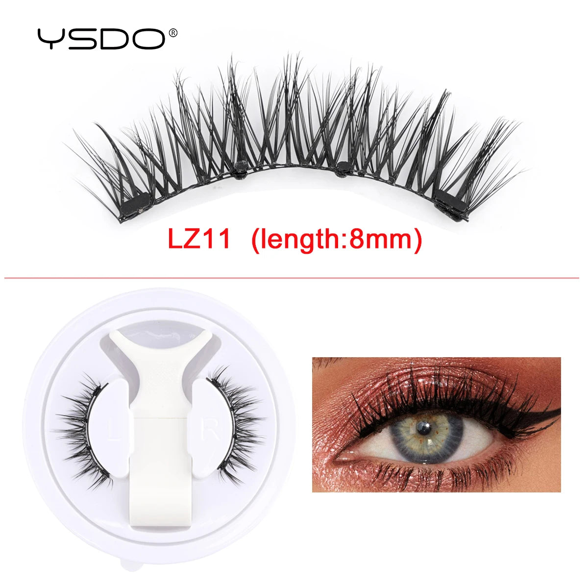 YSDO Winged Magnetic 3D Mink Eyelashes – Reusable Long-Lasting False Lashes, No Glue Needed with Tweezers for Makeup