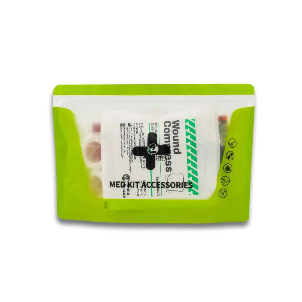 Rhino Rescue Outdoor & Home First Aid Kit Refill Bag – Emergency Survival Supplies with Blanket, Bandages, Gauze Pads & Trauma Shears