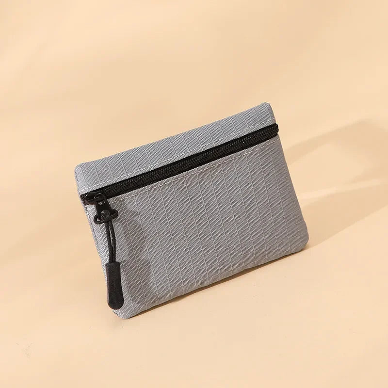 Canvas Mini Coin Purse with Zipper – Cute Solid Color Key & Money Pouch for Kids, Women & Men