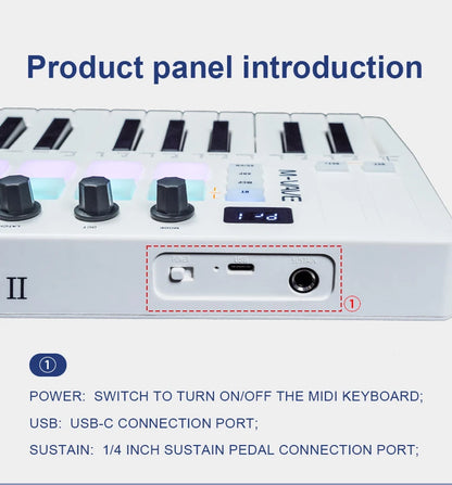 M-VAVE SMK-25 II MIDI Controller Keyboard – 25-Key USB Mini, 16 RGB Drum Pads, 8 Knobs, Music Production Software Included