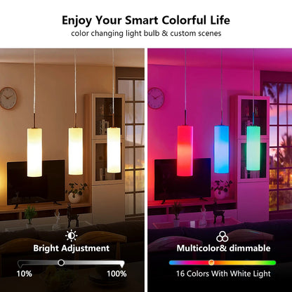 16-Color RGB LED Bulb E27 – Dimmable Multicolor 220V Household Lighting with 24-Key Remote & Neon Atmosphere Light