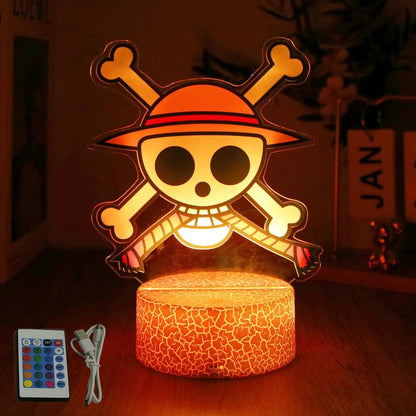 One Piece Luffy & Zoro Action Figures — 3D PVC Anime Lamp, LED Night Light Collectible Toy, Christmas Gift for Kids