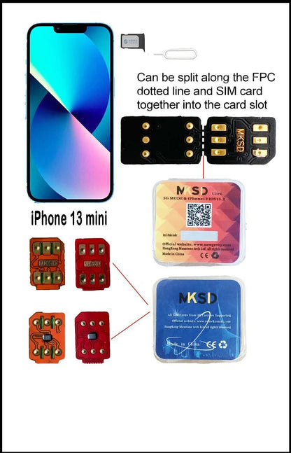 MKSD Ultra V5.5 Unlocking Card Stickers – Compatible with iPhone 6-13 Series (Black & Blue Options)