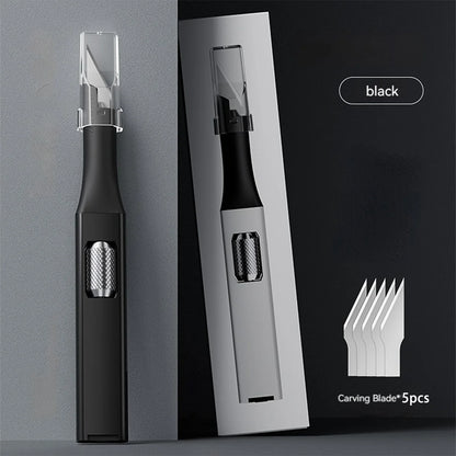 DIY Pen Carving Knife - 5 Interchangeable Horseshoe Art Blades Craft Cutting Tool