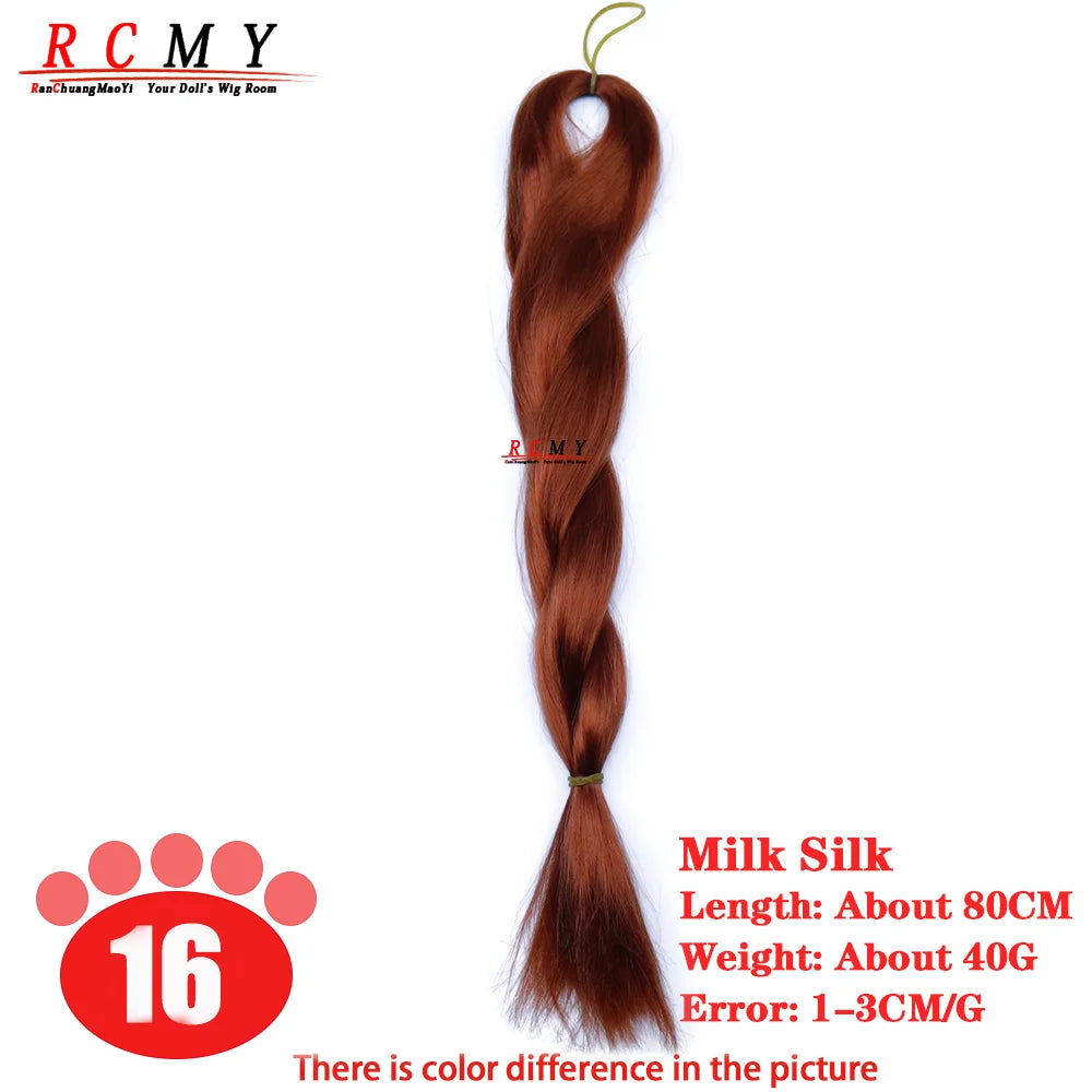 BJD/SD Reborn Doll Wig - Wine Red Milk Silk Rooting Hair Transplant Doll Hair Accessory