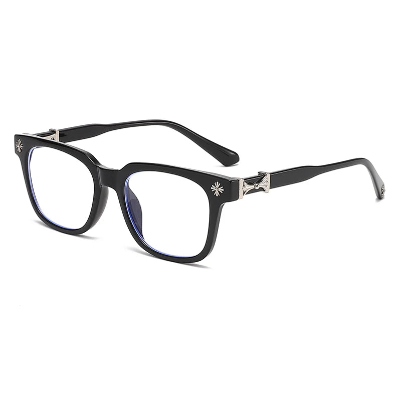 3-Piece Square Blue Light Glasses - Unisex Black & Clear Frame Computer Eyewear