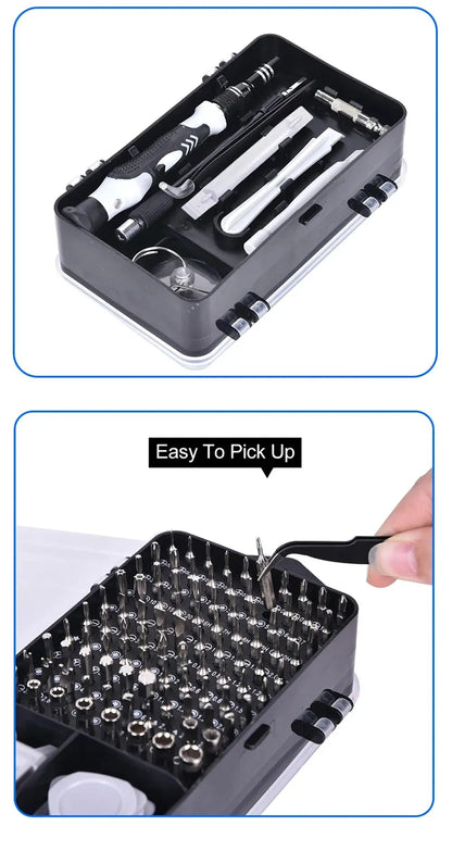 115-in-1 Magnetic Precision Screwdriver Set – Professional Electronics Repair Tools for Laptop, Phone & PC Maintenance