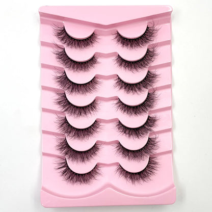7 Pairs 3D Mink Fur False Eyelashes – Thick Short Dramatic Natural Look Makeup Lashes Wholesale
