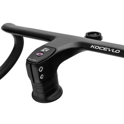 KOCEVLO Carbon Fiber Road Bike Handlebar - Integrated Internal Cable Routing Drop Bar with Computer Mount and Washers