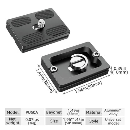 BEXIN Universal Aluminum Alloy Quick Release Plate – 1/4" Screw Tripod Mount Adapter for Arca Swiss & Benro Ball Head Cameras