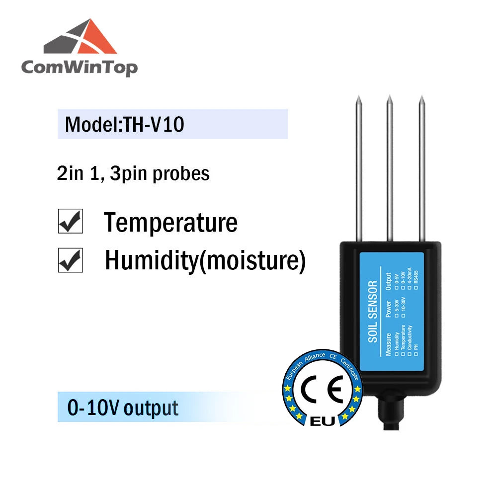 Soil Moisture, Temperature, Humidity, EC, pH & NPK Sensor - 4-20mA, 0-5V, RS485 Modbus for Accurate Soil Measurement