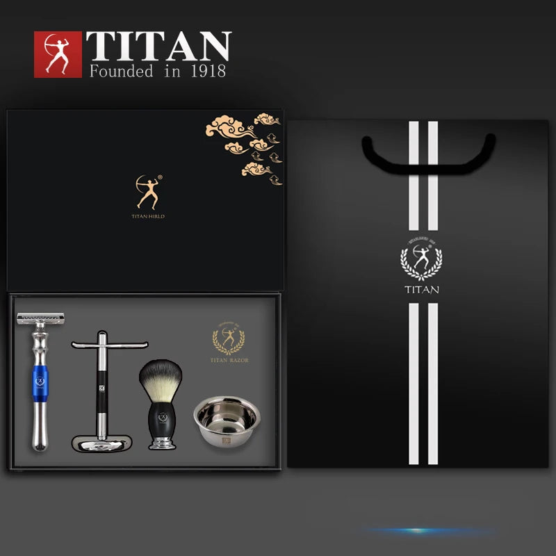 Titan High-Quality Safety Razor for Men – Metal Handle with Replaceable Blade for Precision Shaving