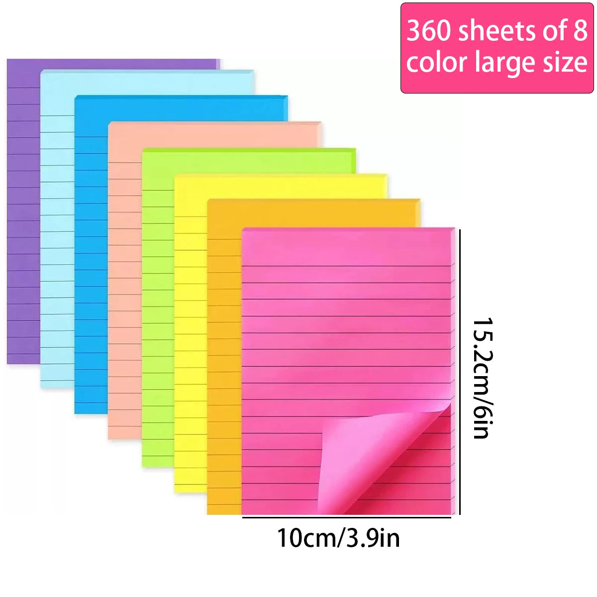200-Sheet Sticky Note Set - 4-Color Self-Adhesive Writing Pads and Page Markers for Students, Office, and Study Organization