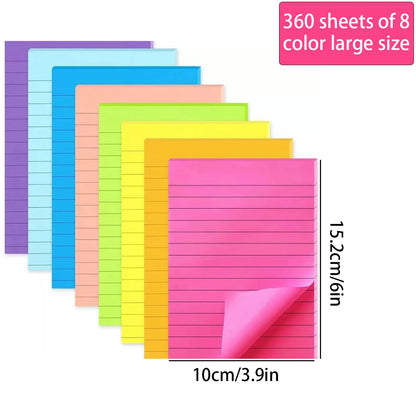 200-Sheet Sticky Note Set - 4-Color Self-Adhesive Writing Pads and Page Markers for Students, Office, and Study Organization