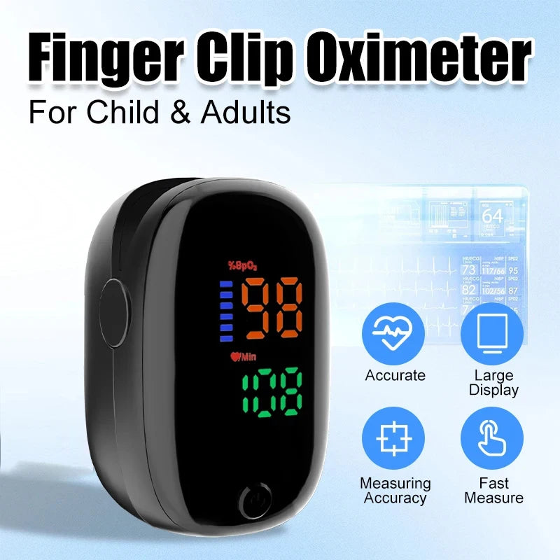 Portable Medical Thermometer & Oximeter Set - Non-Contact Infrared Ear Thermometer and Blood Oxygen Monitor for Adults and Children