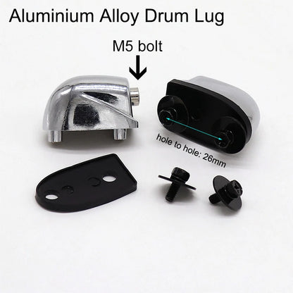 High-Quality Silver Double-Side Snare & Tom Drum Lugs – Includes Screws and Washers