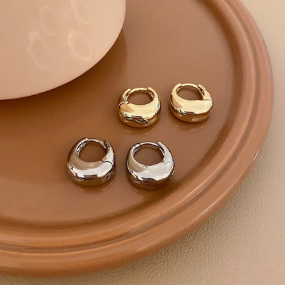 Stainless Steel Chunky Hoop Earrings – Smooth Round Statement Hoops for Women & Girls, Punk Fashion Jewelry
