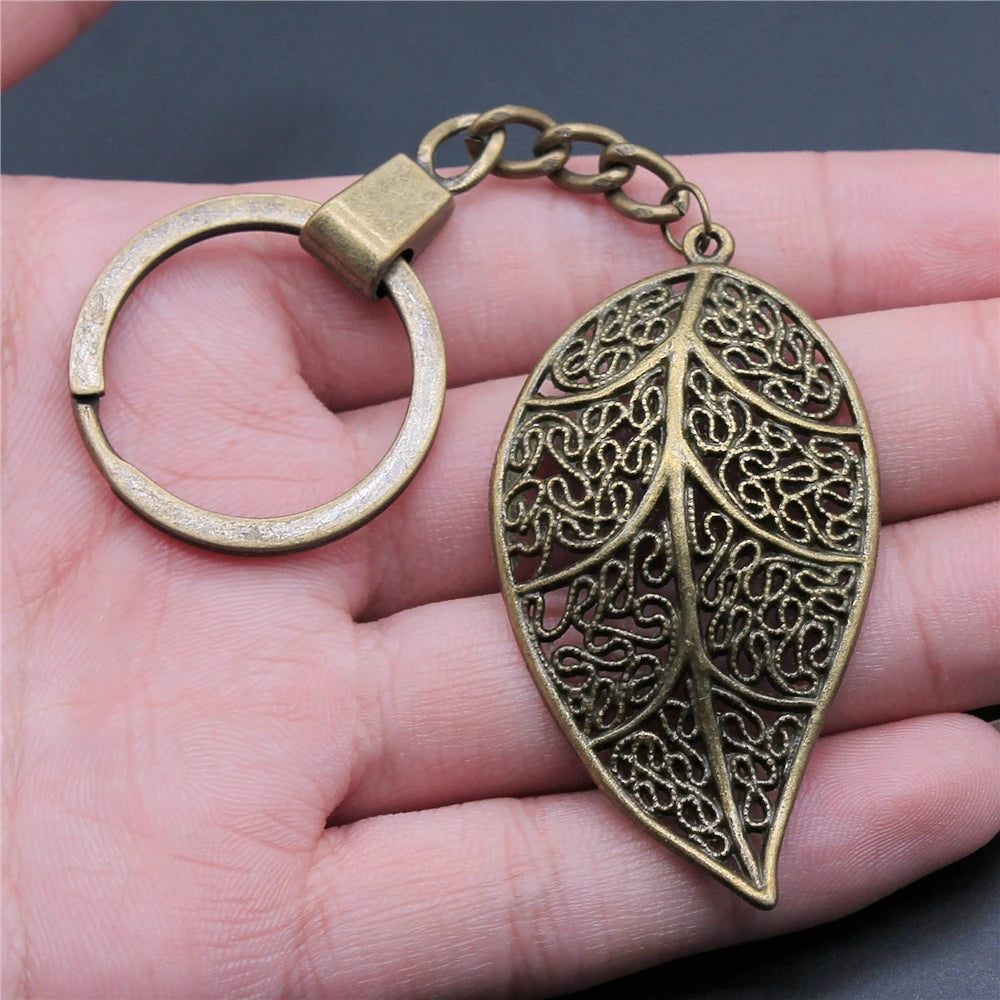 New Fashion Men 30mm Metal Alloy Keychain with Vintage Heart, Flower, Rose, Sunflower & Tree Pendant DIY Keyring Holder Chain Accessory