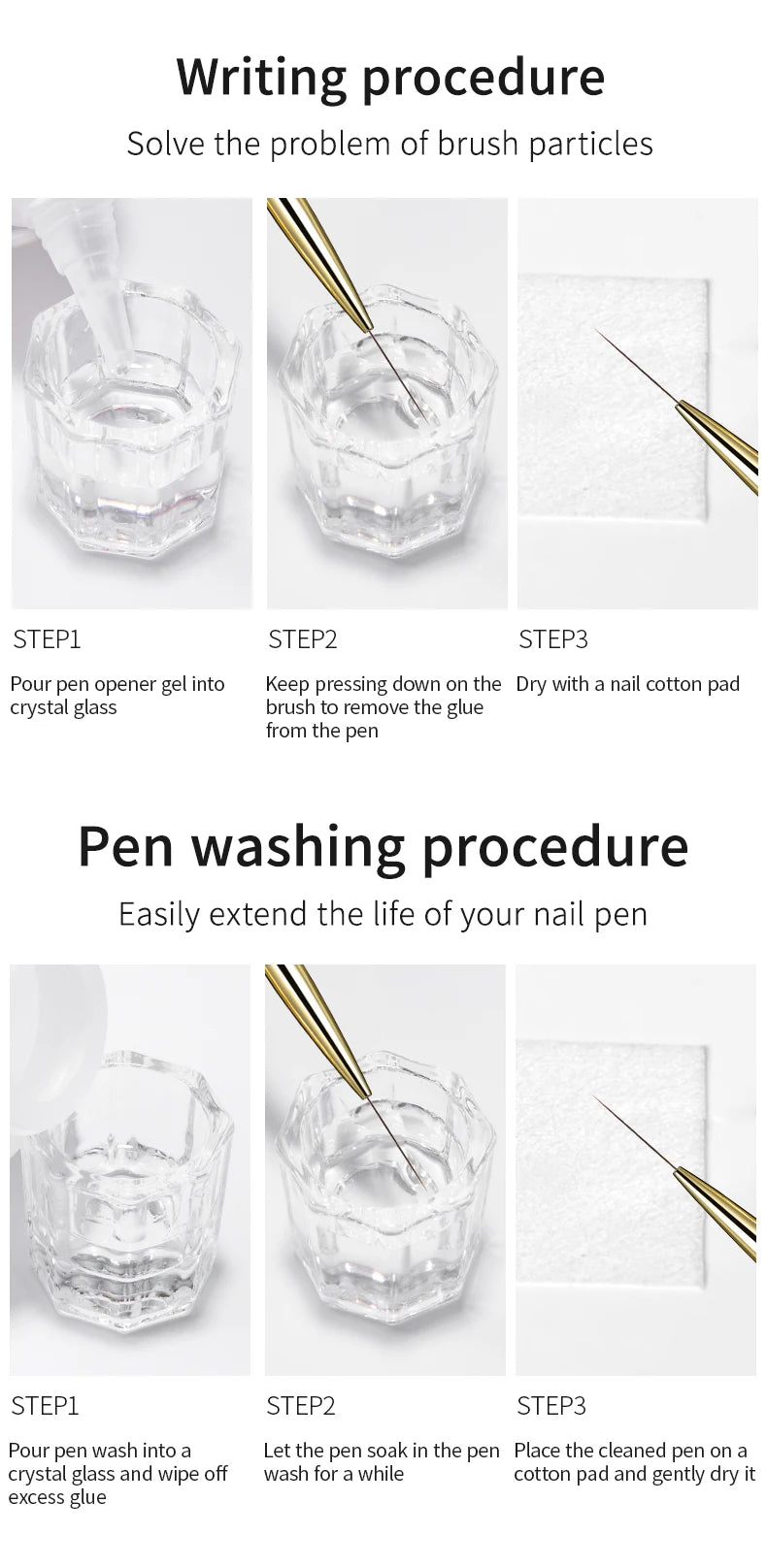 RSNAIL Nail Art Liner Brushes — 18mm Slender Long Line Painting Pen for French Stripe Nail Art, UV Gel DIY Manicure Tool