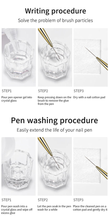 RSNAIL Nail Art Liner Brushes — 18mm Slender Long Line Painting Pen for French Stripe Nail Art, UV Gel DIY Manicure Tool