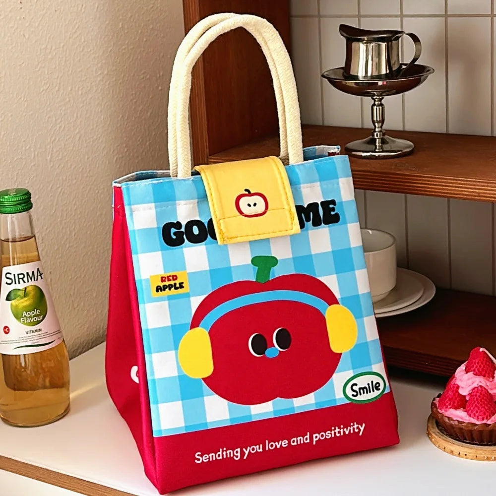 Cute Bento Lunch Bag – Large Capacity Insulated Tote for Office Workers, Students, and Fresh-Keeping Meals