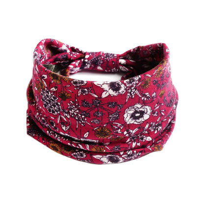 Bohemian Wide Cotton Stretch Headband for Women – Turban Headwrap, Bandage Hairband, Bandana Hair Accessories