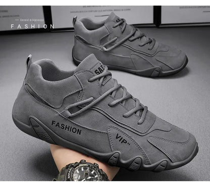 2024 Men’s Spring Ankle Boots – Casual Lace-Up Khaki Sneakers, Non-Slip Work Shoes & Loafers