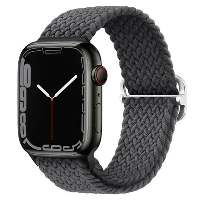 Braided Nylon Apple Watch Band – Adjustable Sport Strap Compatible with Ultra 2, Series 10/9/8/7/6/SE (40–49mm) Wrist Bracelet