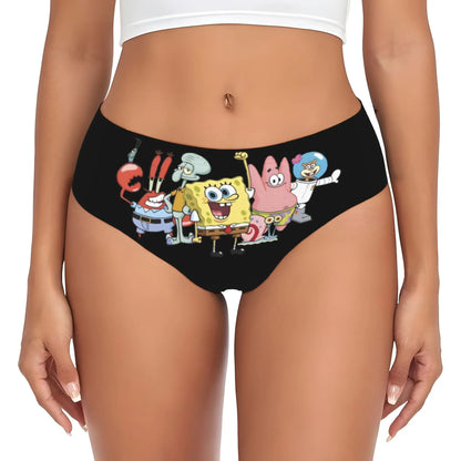 Women’s Anime Graphic Brief Panties - Soft Cartoon Print Underwear