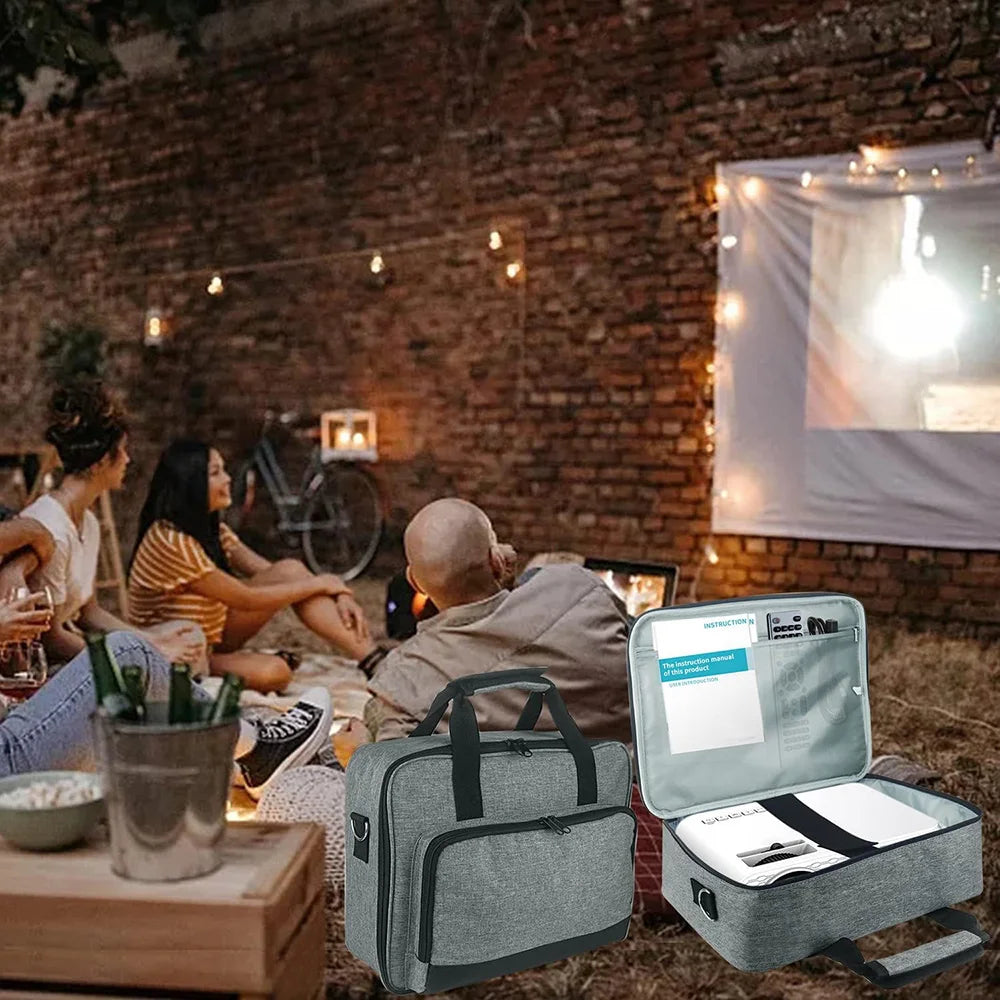 Portable Projector Travel Case – Storage Bag with Accessories Pockets for Doksmeria, Epson, BenQ & ViewSonic