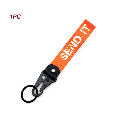 JDM Car Keychain Key Tag – Personality Spring Clip Lanyard for Racing, Modified Nylon Motorcycle & Auto Key Holder Accessories