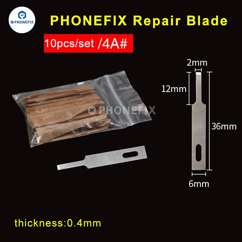 10pcs Precision Scalpel Knife Blades – #4A #11 #18 Non-Slip Metal Craft Replacement for Engraving, PCB Repair, DIY Tools