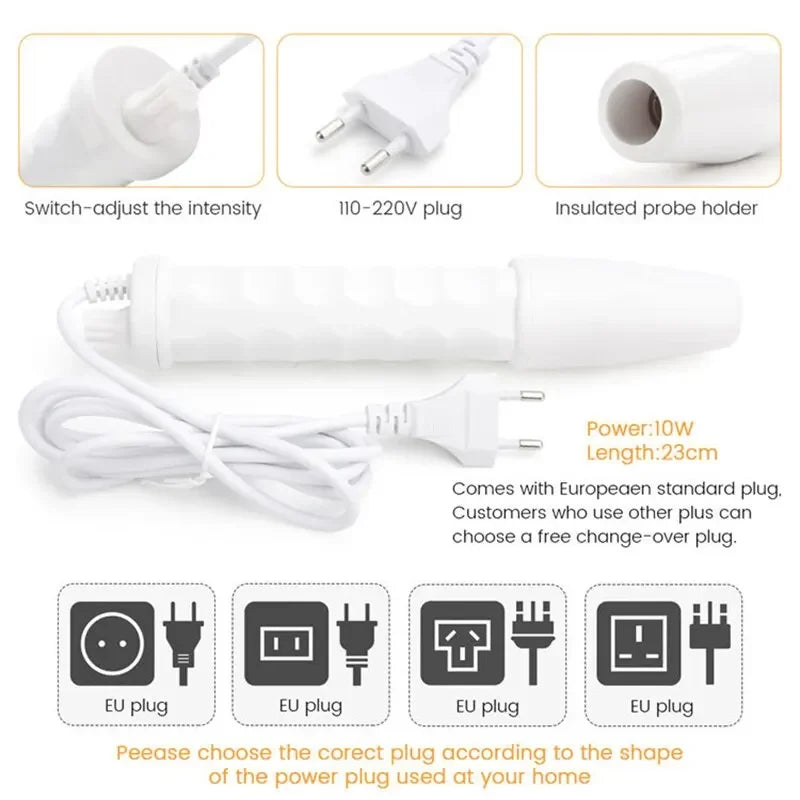 4-in-1 Handheld Electric Facial Therapy Wand – High Frequency Skin Beauty Tool for Acne Treatment and Skin Care