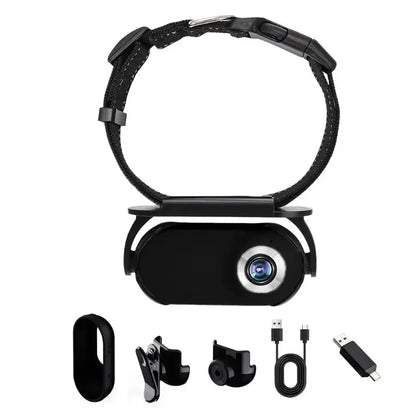 Pet Collar Action Camera - 170° Wide-Angle Mini Video Recorder for Dogs and Cats, No WiFi Needed