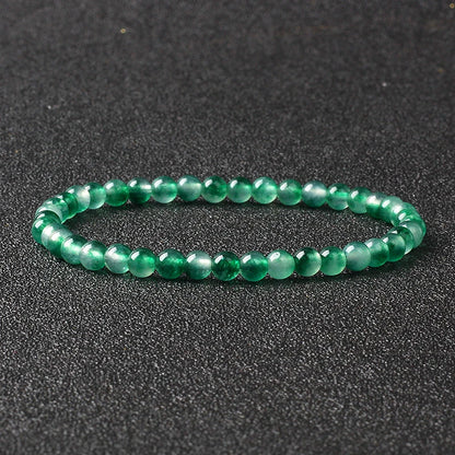 4mm Natural Stone Bead Stretch Bracelet for Men & Women – Agate Lava Handmade Reiki Crystal Jewelry