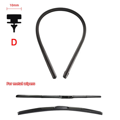 Car Wiper Rubber Strips – Universal Replacement Wiper Blade Parts for All Seasons, Soft Windshield Wiper Accessory