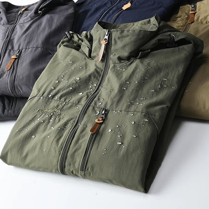 Tactical Windbreaker Jacket for Men - Waterproof Outdoor Hooded Coat | Sports & Military Field Climbing Thin Outwear | European Sizes S-5XL