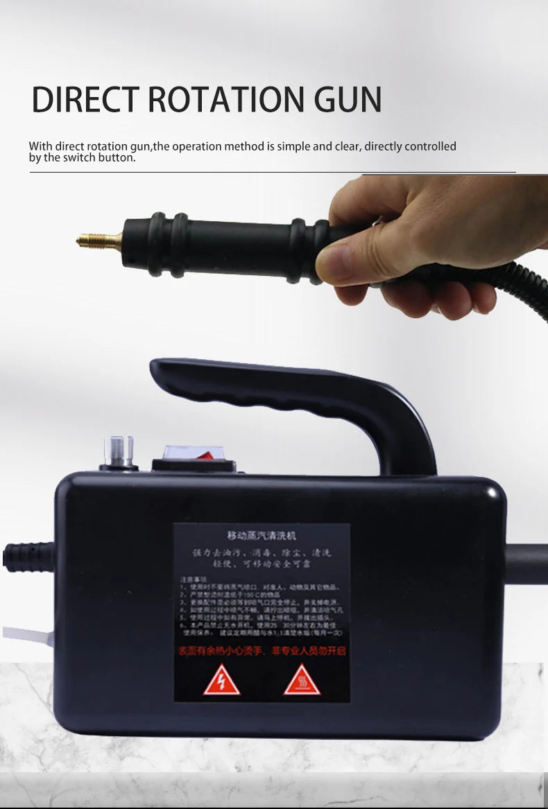 High-Temperature Steam Cleaner for Home Appliances – Sterilization, Kitchen Hood & Car Cleaner, US/EU Plug
