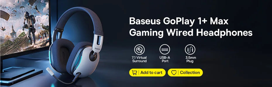 Baseus Bass 30 Max Wireless Headset - Bluetooth 5.3, Over-Ear Headphones, Bass-Enhancing 40mm Diaphragm, Ultra Low Latency, 50H Playtime
