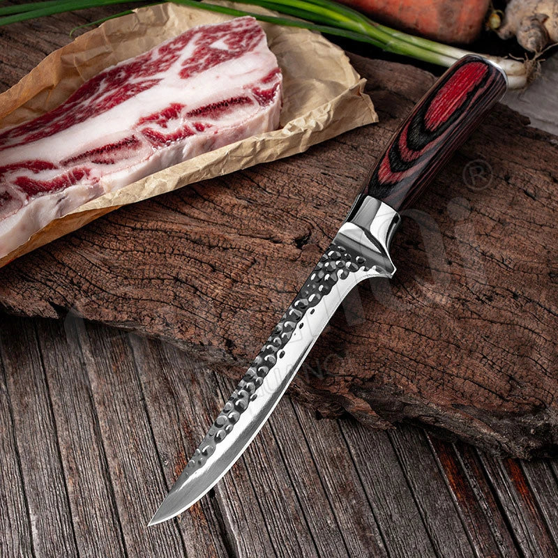 Handmade Stainless Steel Chef Boning Knife - Sharp Meat Cleaver, Fishing Knife, and Butcher Tool for Slicing