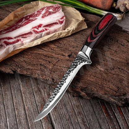 Handmade Stainless Steel Chef Boning Knife - Sharp Meat Cleaver, Fishing Knife, and Butcher Tool for Slicing
