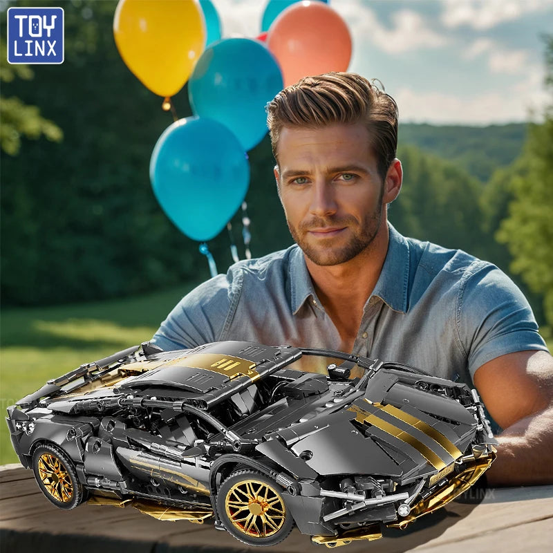 ToylinX 1:14 Supercar Building Block Toy – Optional Power Group, Technology Design for Adults & Kids, Christmas Gift with Box