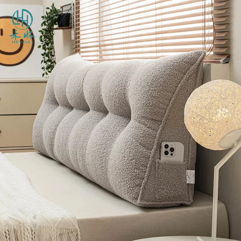 Large Triangular Headboard Wedge Pillow – Bed Rest Backrest Cushion with Removable Cover for Positioning Support
