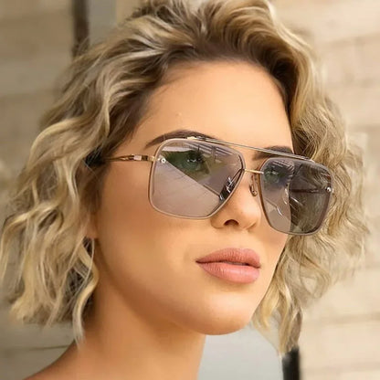 Classic Square Sunglasses — Vintage Metal UV400 Shades for Men & Women, Fashion Brand Design
