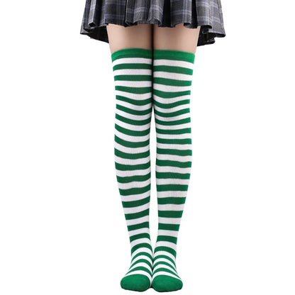 Women's Striped Knee-High Socks – Anime Cosplay Thigh-High Stockings for Girls & Women
