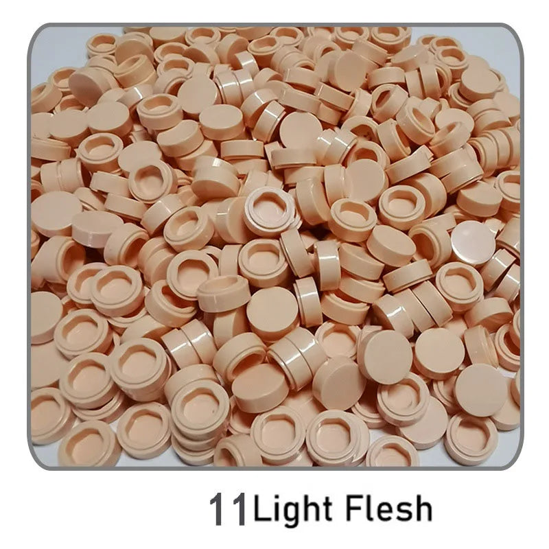 1000Pcs 1x1 Round Building Blocks Set - 52 Color DIY Creative Educational Bricks Compatible with 98138 Toy Kits for Kids