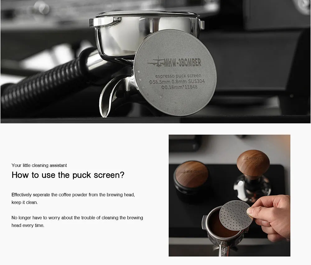 Reusable Coffee Filter Screen – 51/53/58mm Heat Resistant Mesh for Portafilter, Barista Espresso Puck Screen