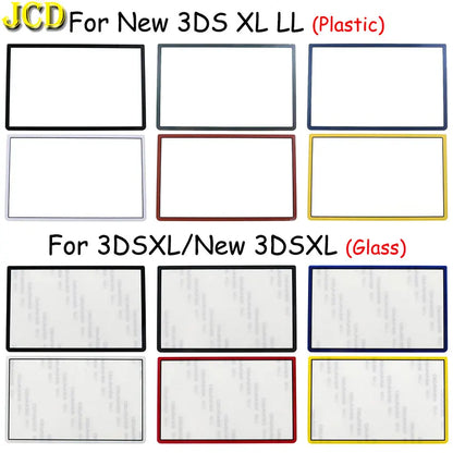 JCD Replacement Upper Front Screen Frame Lens Cover for New 3DS XL / LL – Plastic & Glass LCD