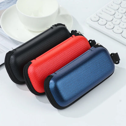 Portable EVA Sunglasses Hard Case with Lanyard: Protective Eyewear Box for Women and Men - Zipper Eyeglass Cover, Convenient Glasses Protector